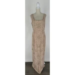 Macis Vintage Beaded Formal Evening Sleeveless Maxi Dress Womens 12